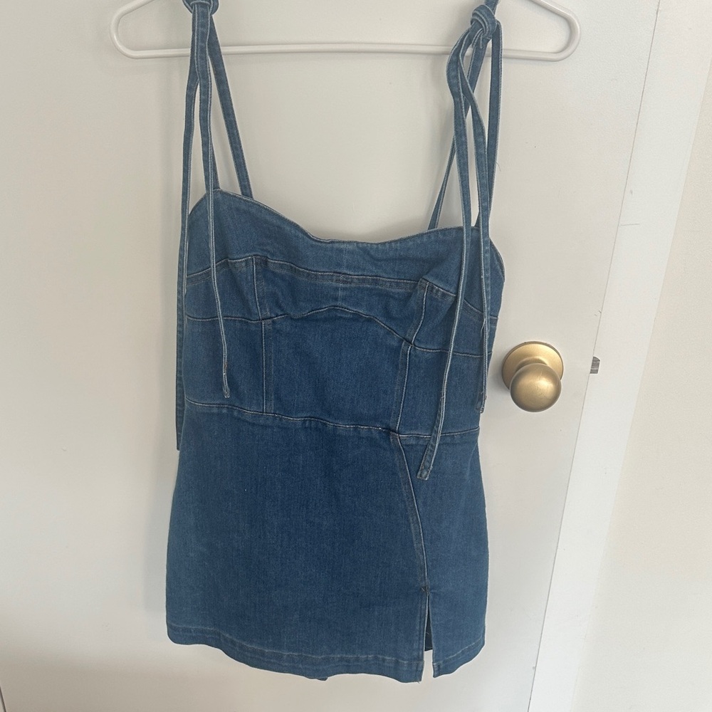 Cute denim romper onesie